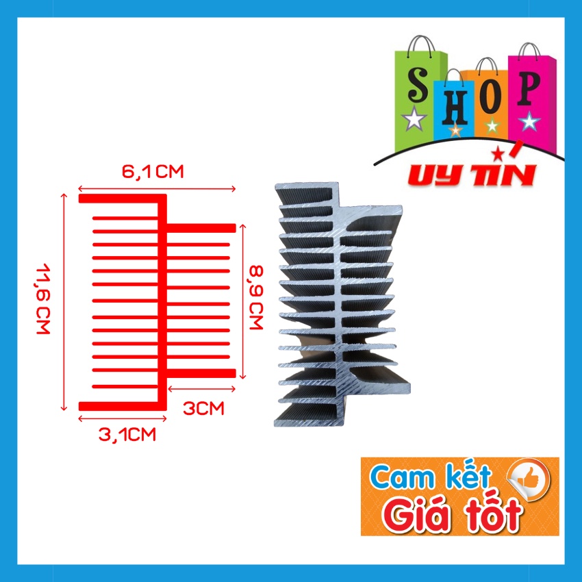 Nhôm 3u dài 26 cm CAO 11,6 CM