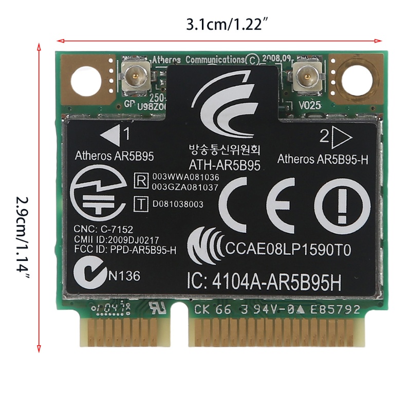 Card Wifi PCI-E AR5B95 AR9285 nhỏ gọn chuyên dụng dành cho laptop HP Mini 210