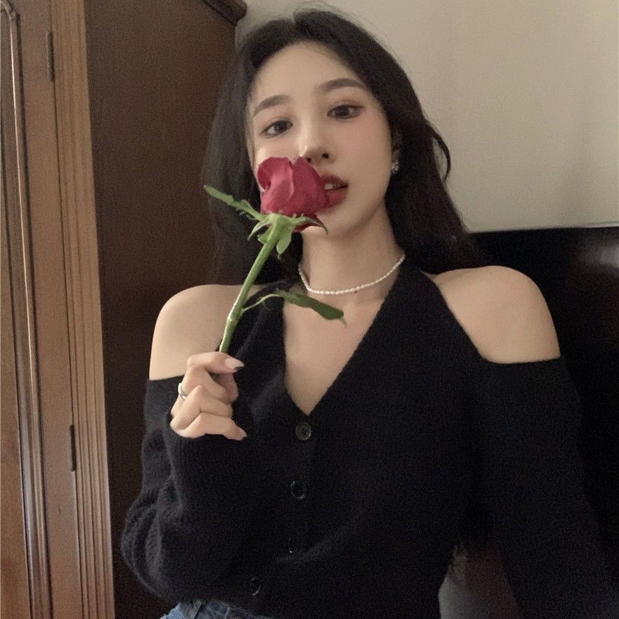 Áo Dệt Kim Trễ Vai Tay Dài Thời Trang Dành Cho Nữ