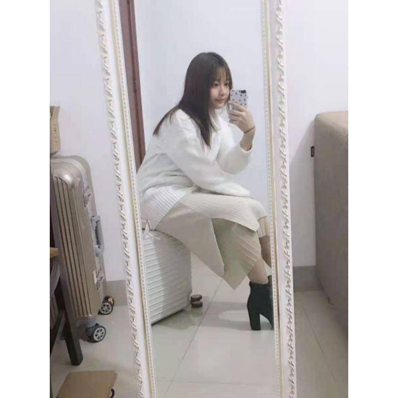 Chân váy len 2 lớp, chân váy xếp ly