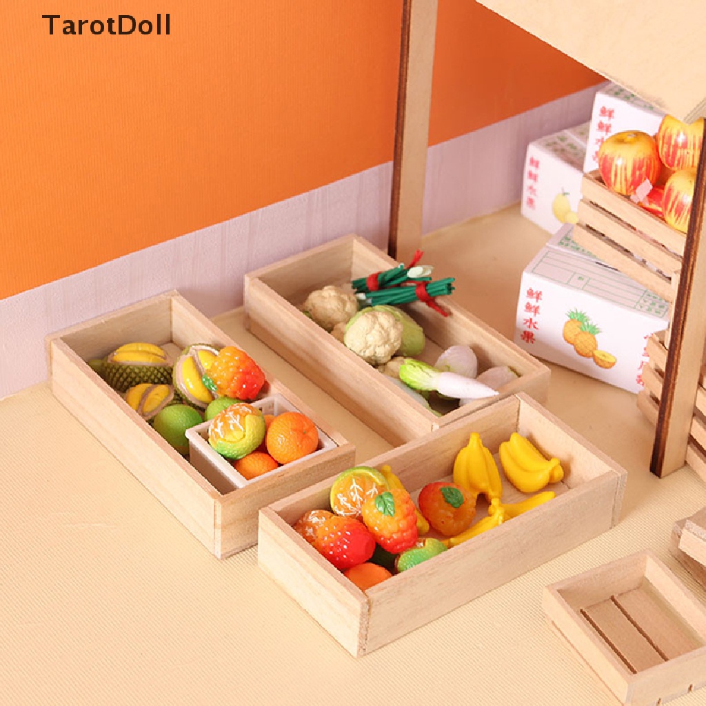 Giỏ Gỗ Mini Đựng Trái Cây Rau Củ Quả Trang Trí Nhà Búp Bê