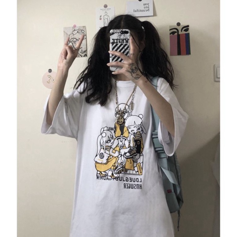 ÁO THUN, ÁO PHÔNG TAY LỠ UNISEX FORM RỘNG OVERSIZE NELLY ANIME M844 DH SHOP HM SHOP