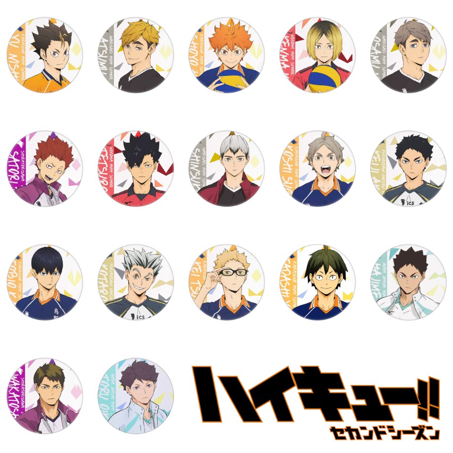 Huy hiệu IN HÌNH Haikyuu!! Vua bóng chuyền anime chibi dễ thương tiện lợi