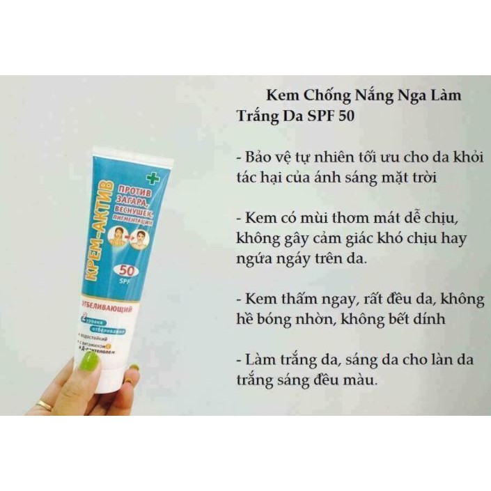 Kem chống nắng làm trắng da SPF50 hàng Nga