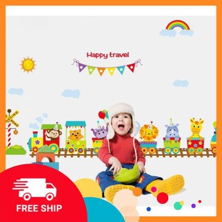 ⚡️𝗙𝗥𝗘𝗘𝗦𝗛𝗜𝗣⚡️ decal dán tường đoàn xe vui vẻ 2