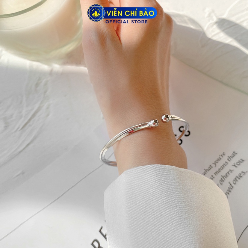 Vòng cứng đeo tay bạc nữ xoắn chất liệu bạc 925 thời trang phụ kiện trang sức Viễn Chí Bảo L000408