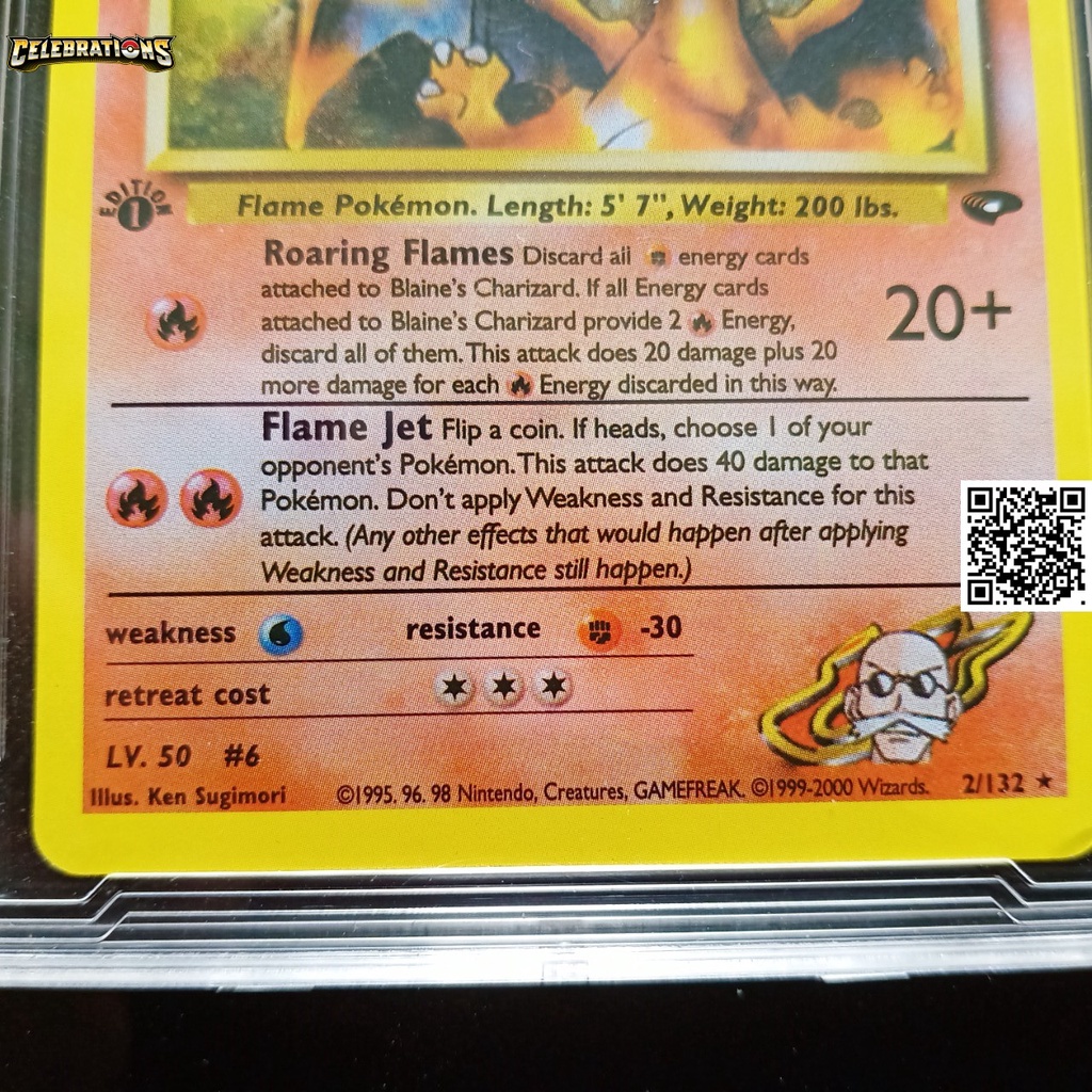 Bài Pokemon Game nitendo 1995 Blaine s Charizard 2 132 khủng long lửa tiến hóa cấp 3 1459 d7