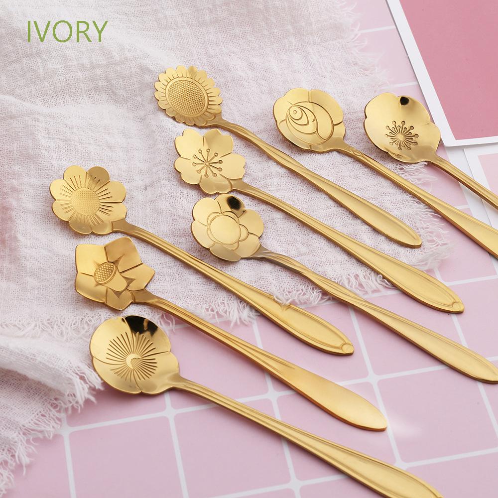 Bộ muỗng cà phê bằng thép không gỉ thiết kế phong cách vintage độc đáo