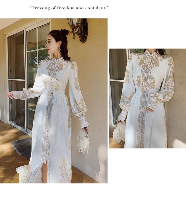 Đầm mãi hoạ tiết thiết kế cao cấp