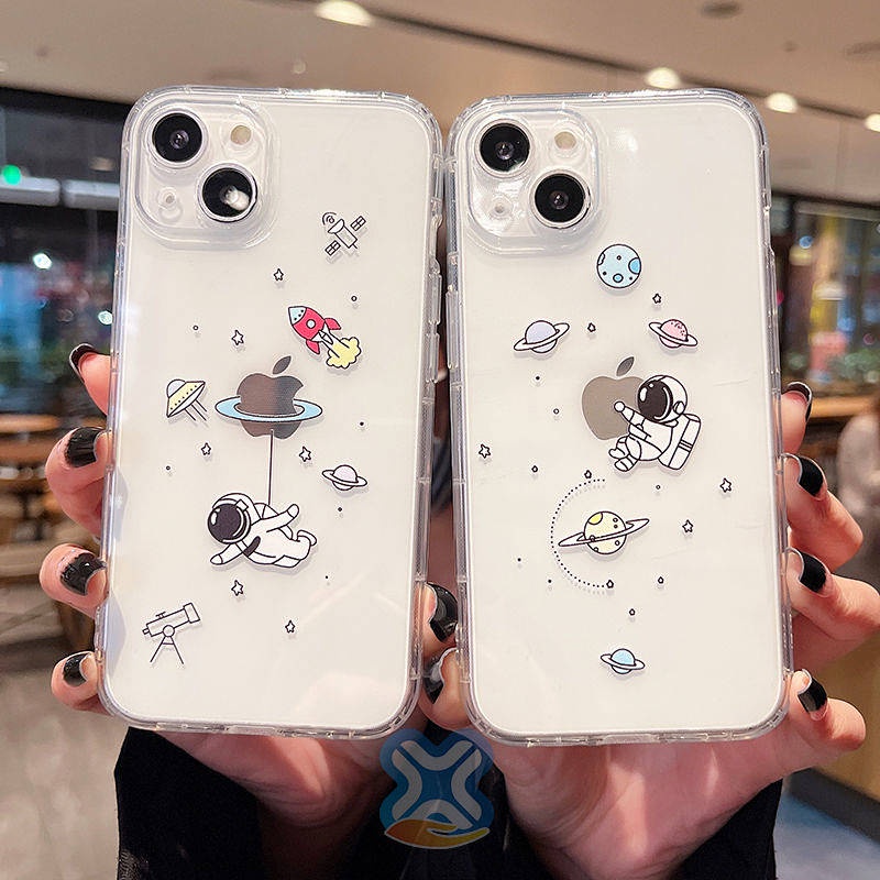 Ốp điện thoại mềm trong suốt hình phi hành gia thích hợp cho Apple 13 Iphone 12 Pro Max 11 Xsmax 7-8se Ys7d