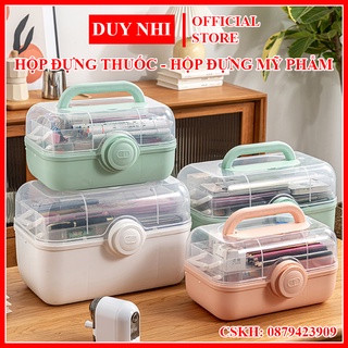 Hộp đựng thuốc, y tế gia đình 3 tầng, hộp đựng mỹ phẩm cỡ lớn siêu tiện dụng