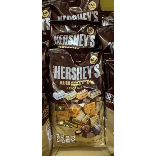 ( mẫu mới)Kẹo Chocolate) Hershey's Nuggets 1,47Kg , 145 viên của Mỹ( socola
