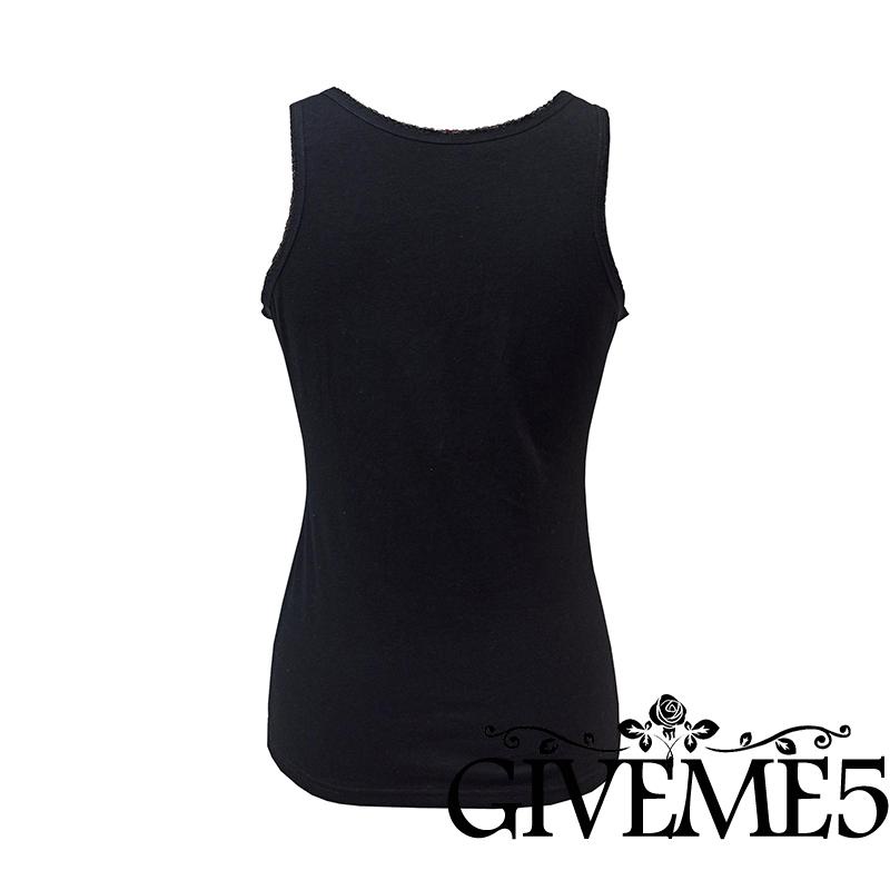 Áo Thun Ba Lỗ Cổ Chữ U In Hình Đầu Lâu Màu Đen Size S/M/L/ XL Cho Nữ