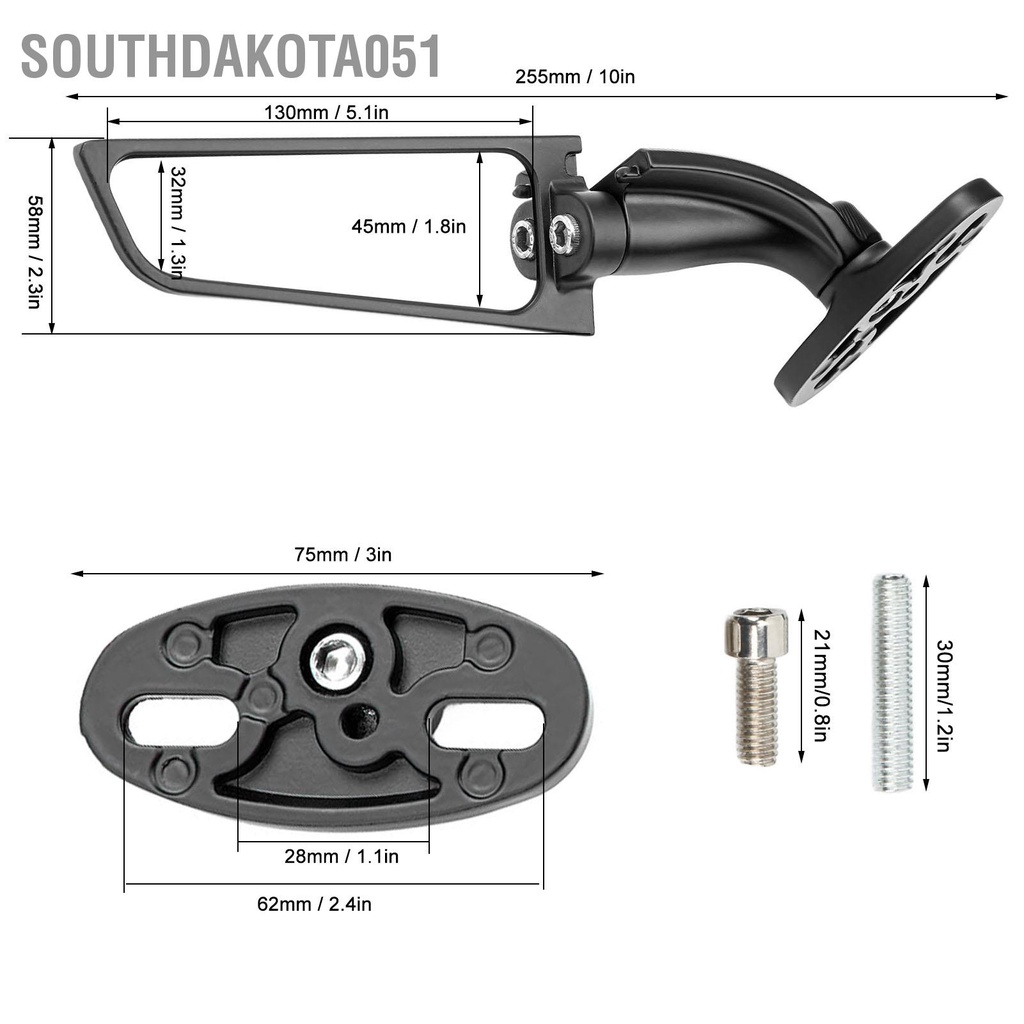 Southdakota051 Cánh gió xe máy Gương chiếu hậu có thể điều chỉnh bên thay thế cho NINJA 250 300 400 650 H2 H4