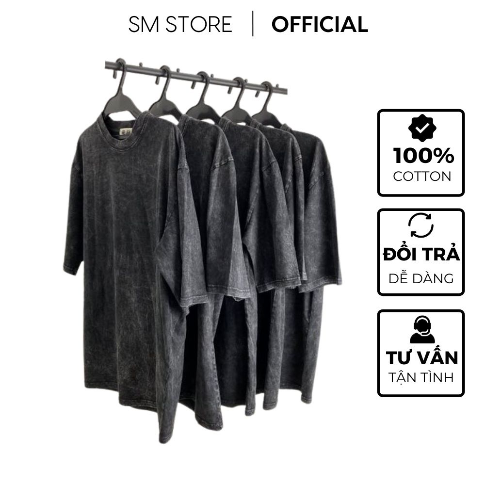 Áo thun trơn cổ tròn unisex nam nữ form oversize chất liệu cotton Soulmate Store – SMAT.02