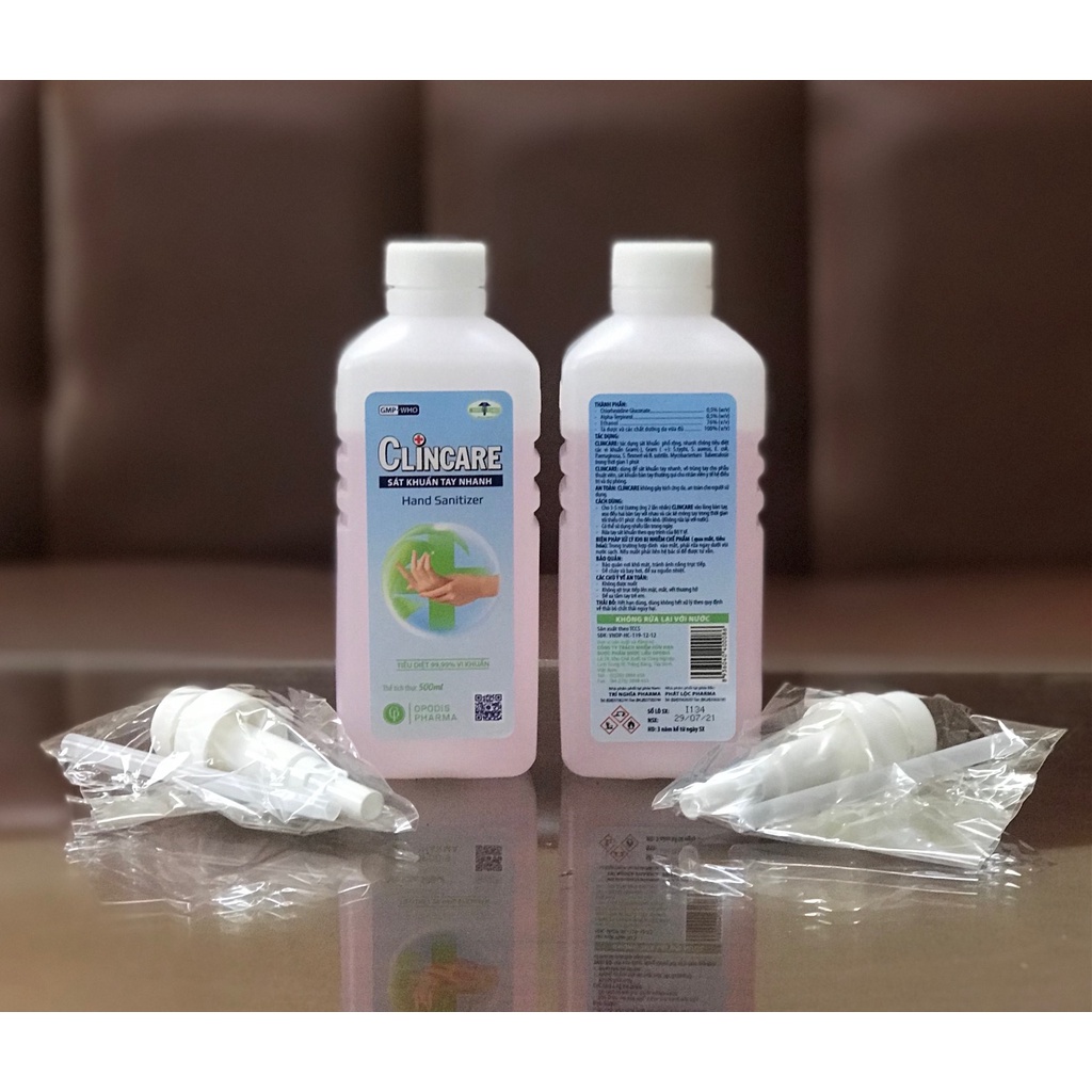Dung dịch sát khuẩn tay nhanh Clincare, chai 500ml