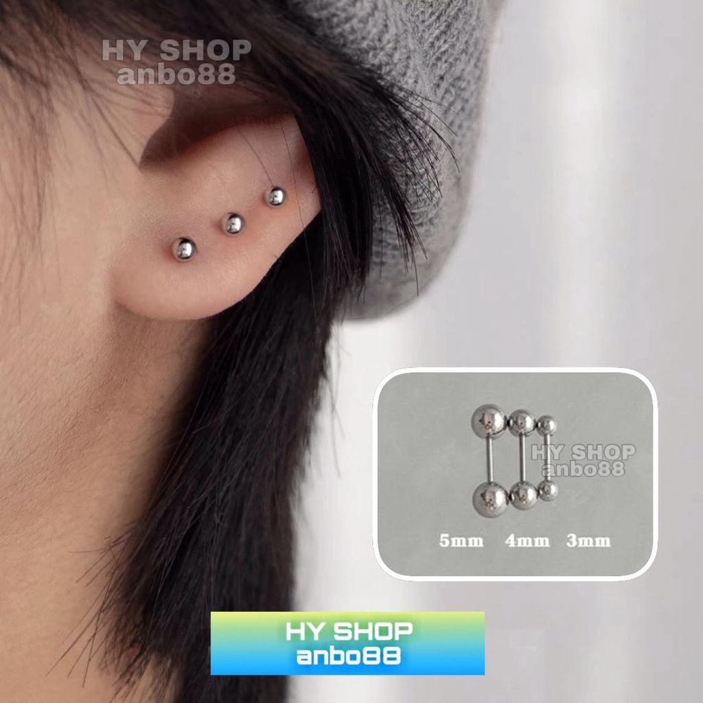 Bông tai tròn khuyên cá tính thanh mỏng Unisex nam nữ