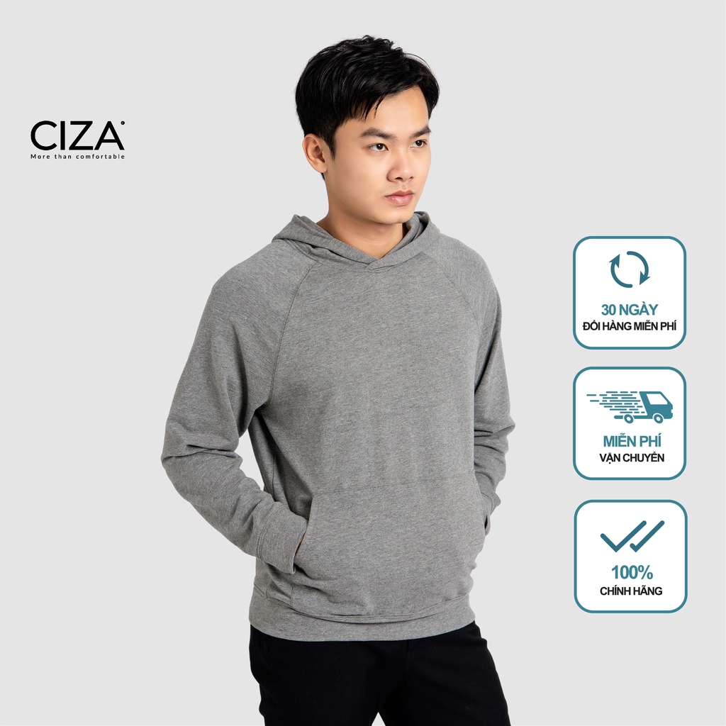 Áo hoodie dài tay nam CIZA form rộng vải nỉ dệt sợi cotton trẻ trung cá tính size S M L XL AHDR16