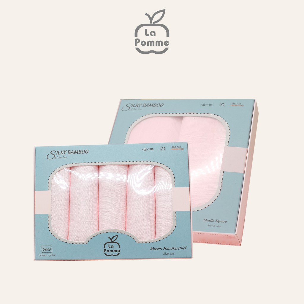 Combo 2 set khăn sợi tre lụa La Pomme