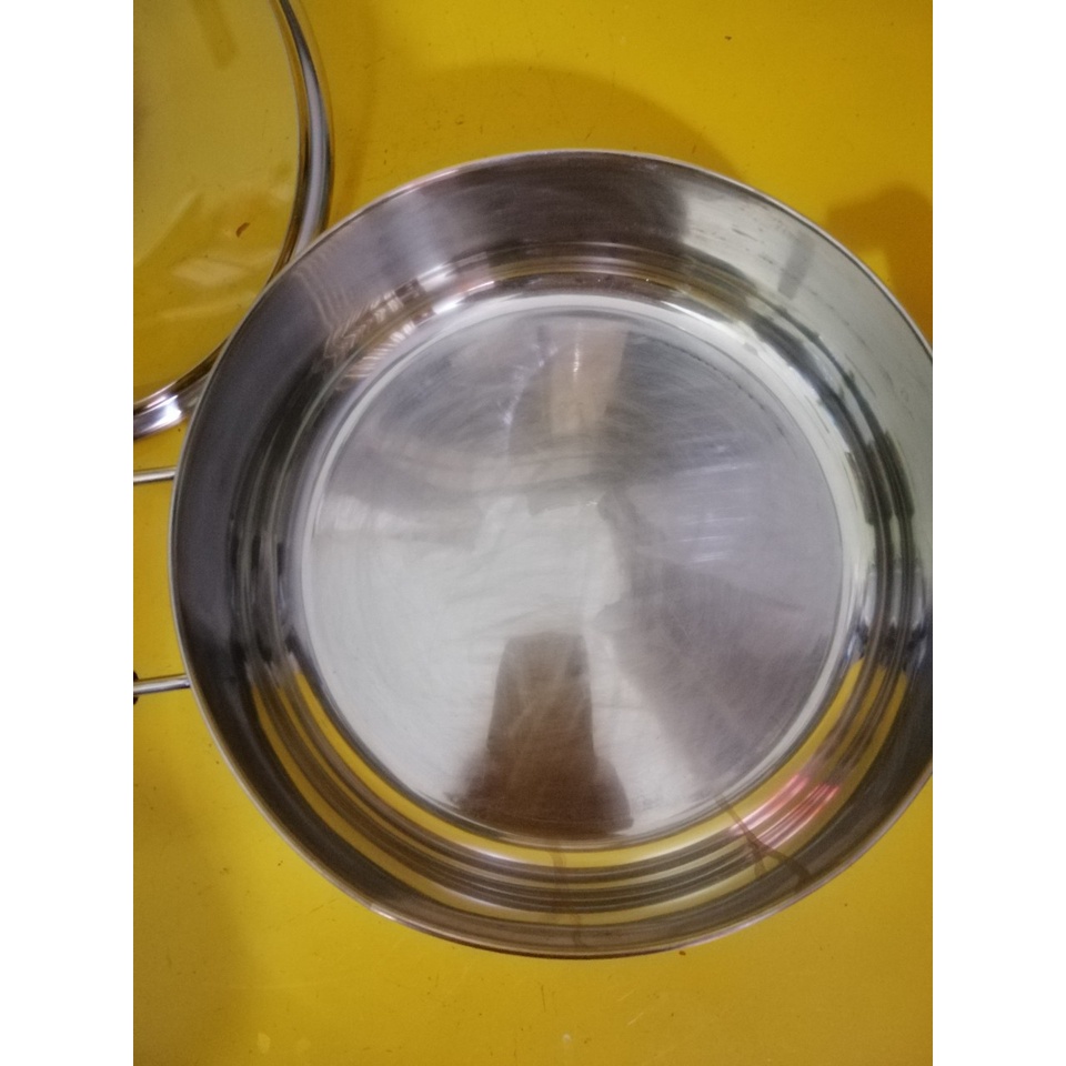 Nồi (chảo) inox nội địa Nhật, size 26cm, cao 8.5cm (mã 658), Dùng được bếp từ