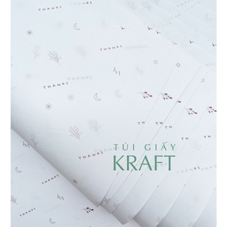 [HOẢ TỐC] Giấy gói hàng in họa tiết Nâu khổ nhỏ 21 x 40cm, giấy pelure