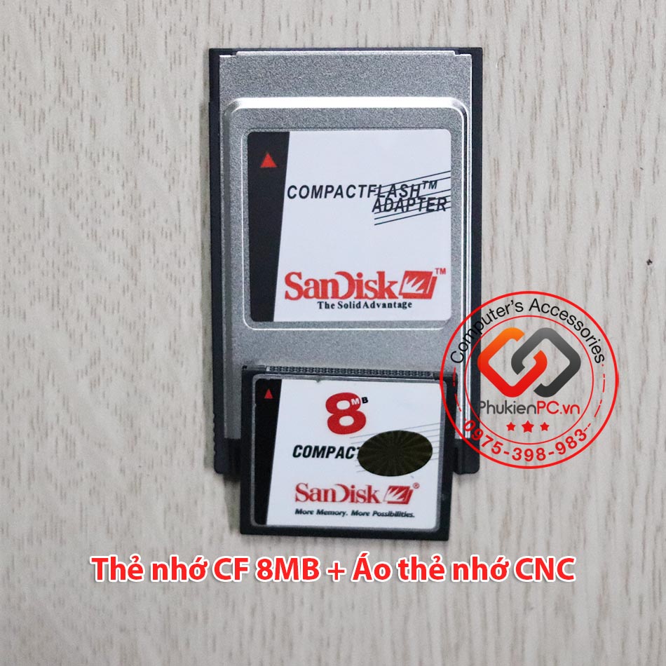 Thẻ nhớ CF 8Mb công nghiệp dung lượng thấp cho máy CNC, PLC, cơ khí chính xác, Compact Flash Memory Card
