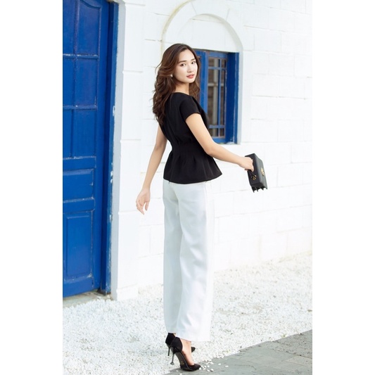 Áo clothesrack tay chờm thêu chữ lamour đen