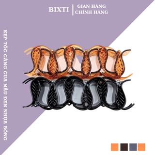 Kẹp Càng Cua BIXTI Kẹp Tóc Càng Cua Phân Loại 3 Răng , 5 Răng Chất Liệu Nhựa Bóng Mix 2 Màu Nâu Và Đen