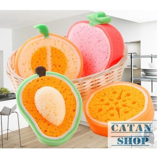 Miếng rửa chén bát, bọt biển rửa chén hình trái cây xinh xắn trong bếp GD03-BBRC ( giao màu ngẫu nhiên)