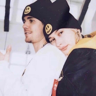 Mũ Len Beanie Họa Tiết Mặt Cười Phong Cách Justin Bieber