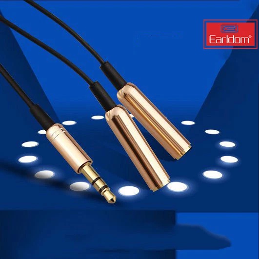 Dây chia tai nghe 1 cổng 3.5mm ra 2 cổng 3.5mm Earldom AUX-201.