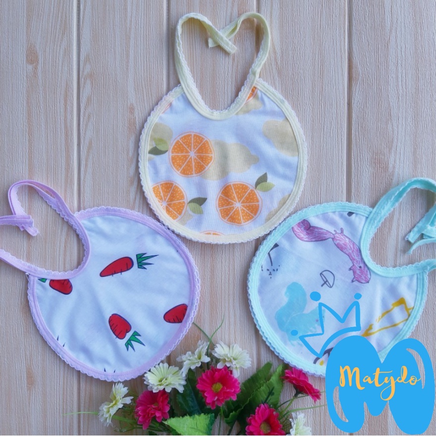 Khăn yếm chống thấm cho bé ăn dặm chất liệu cotton 2 lớp mềm mịn cao cấp có dây buộc nhiều hình