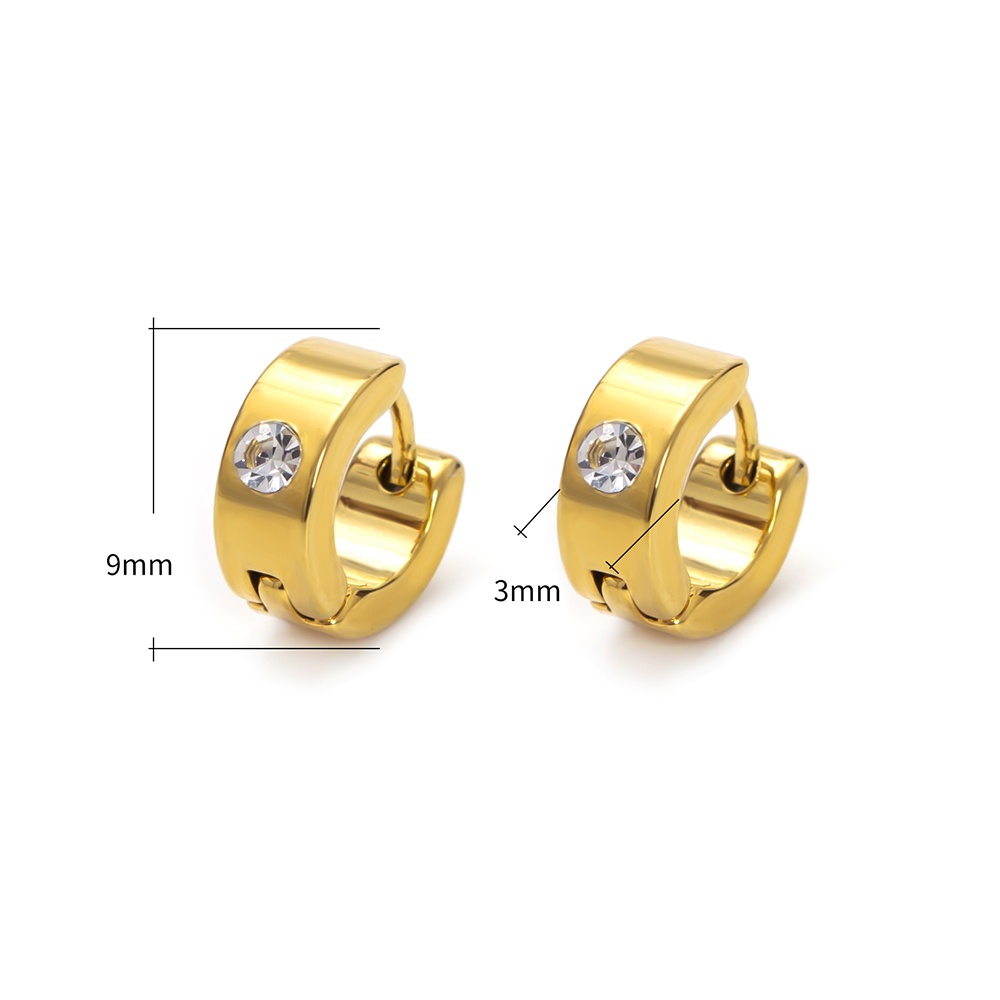 Khuyên Tai Tròn Nhỏ Bằng Thép Không Gỉ Mạ Vàng/Bạc Dễ Thương Cho Nữ