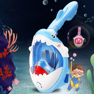 Mặt Nạ Lặn Chống Sương Mù Hình Cá Mập Hoạt Hình Cho Bé