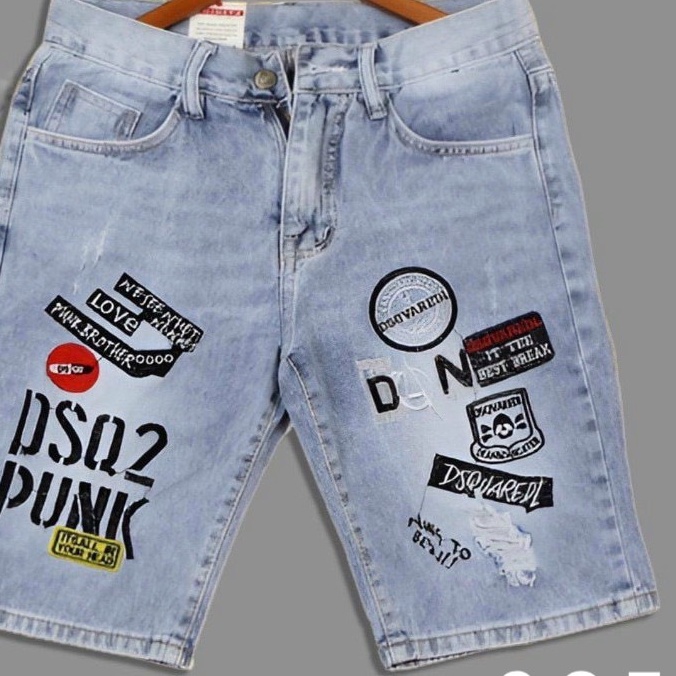 Quần Short Jean Nam cao cấp thêu hình ấn tượng ,hàng chuẩn shop CAROLLSTORE MS203