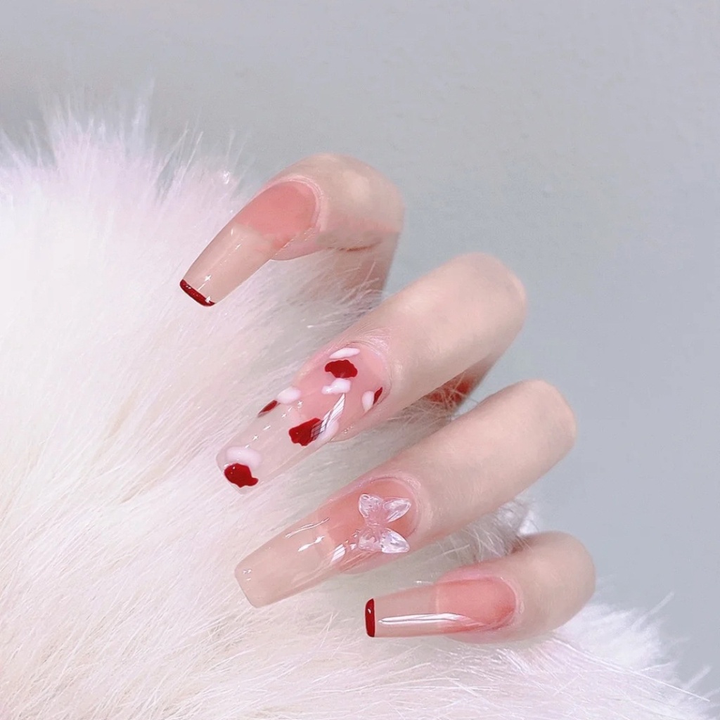 [ NBD 22 ] CHARM NƠ BỚM - Phom MÓNG DÀI  [ Tặng Keo Và Dụng Cụ ] Lẻ