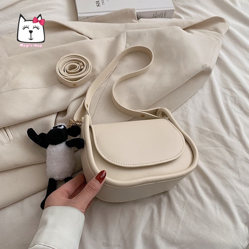 Túi Đeo Chéo Màu Trơn Thiết Kế Đơn Giản Thời Trang Mới