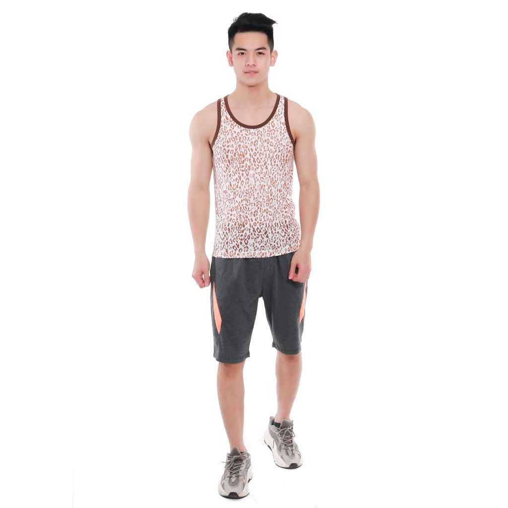 Áo thunnam cao cấp Narsis NMS1237 màu trắng đốm nâu