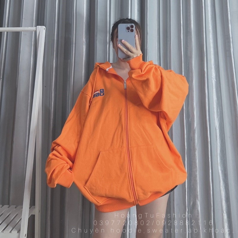 Áo khoác hoodie nỉ bông Màu Cam 🍊 M601