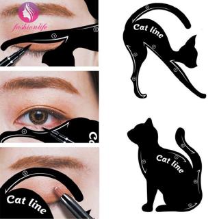 Pro 2pcs/Set Cat Eyeliner Stencil Makeup Eyebrow Models Stamp Template Card