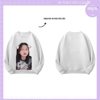Áo Sweater Trắng In Hình Theo Yêu Cầu, Áo Sweater In Hình Cá Nhân