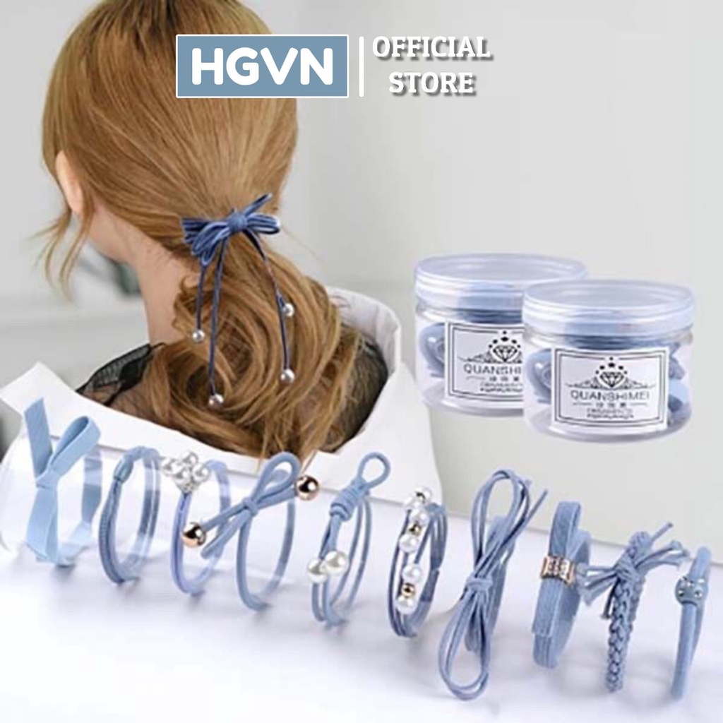 Bộ 12 thun cột tóc sành điệu nhiều kiểu #83