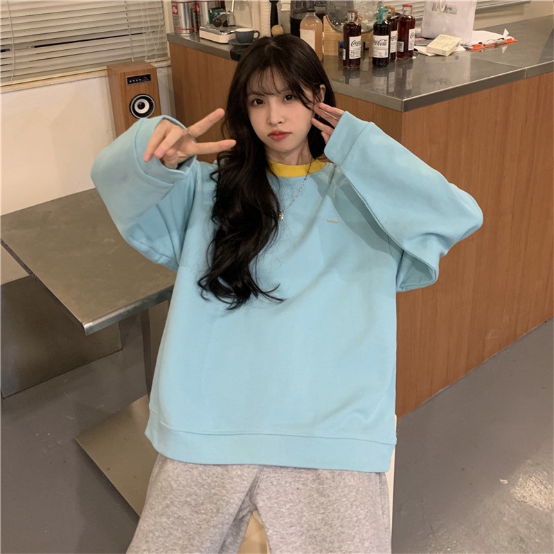 Áo sweater Dài Tay Dáng Rộng Thiết Kế Mới Thời Trang Mùa Thu Dành Cho Nữ