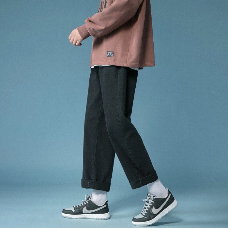 Quần jean baggy rách nam, quần bò đen ống suông rộng rách Gấu+Rách gối RĐ-01 | BigBuy360 - bigbuy360.vn