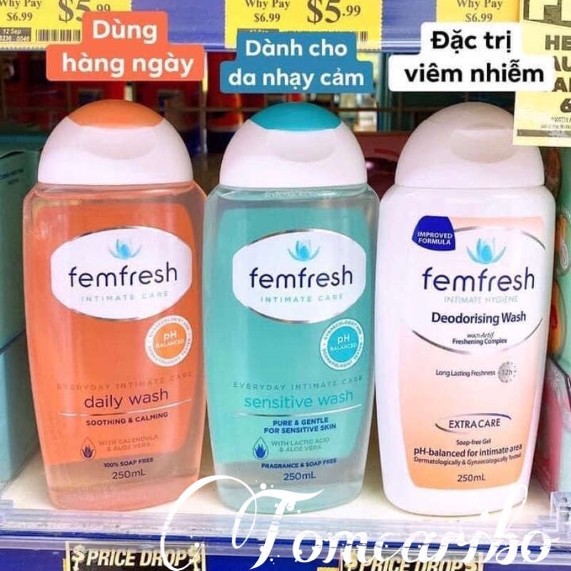 [Đủ màu] Dung dịch vệ sinh Fem Fresh Úc 250ml