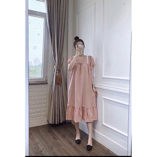 Váy bầu thô ren vai mới