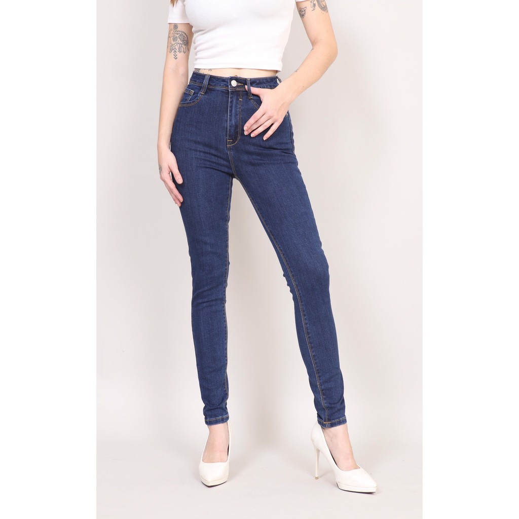 Quần Jean Nữ skinny ôm vintage lưng cao cạp cao co giãn CT JEANS