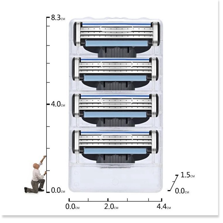 Bộ 4 lưỡi dao cạo   GIÁ VỐN]   Bộ 4 lưỡi dao cao râu 3 lớp cho nam, giúp bạn làm sạch râu một cách nhanh chóng 7375