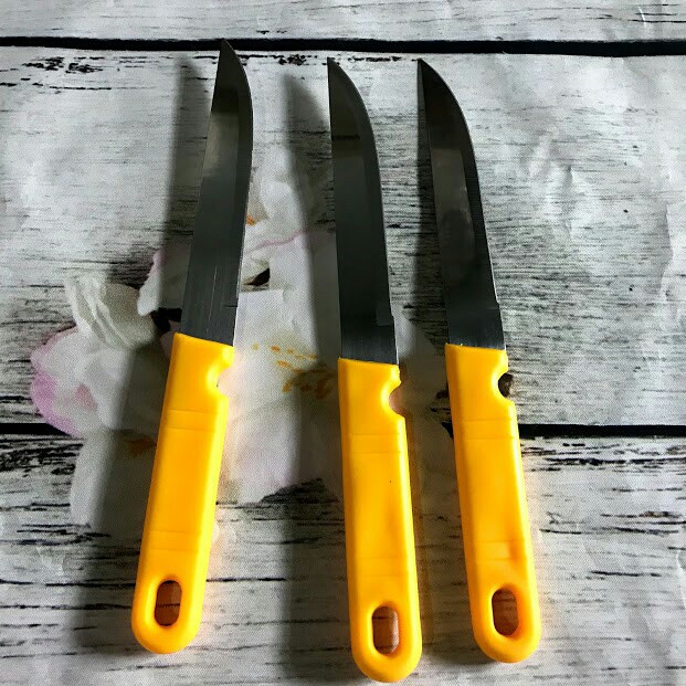 Hộp 12 Cây Dao Kinwi Stainless Steel Kitchen Knife Cán Vàng Mũi Nhọn - 511