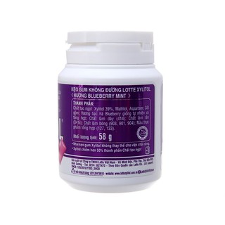 Kẹo Cao Su Xylitol Blueberry 58G